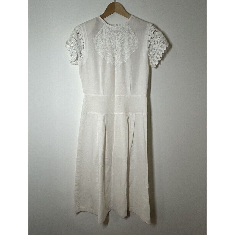 Elegant White Lace Midi Dress